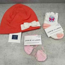 Janie and Jack Baby Girl Hat and Sock Bundle Size 3 to 6 Months
