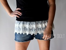 Lace Top Shirt Extender Style 5 , Detail, Length, tank lengthen modest with