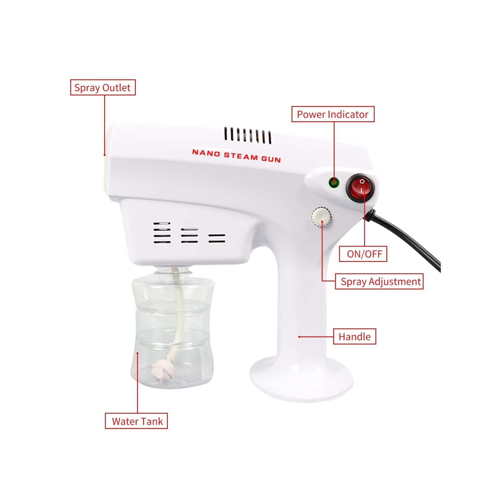 Nano Steam Gun Hair Care Sprayer Micro Mist Machine Spray Gun Facial Steamer