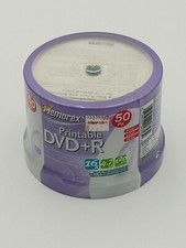 MEMOREX 50 pk Printable DVD R 16X Blank 4.7GB 120 Min Recordable New Sealed