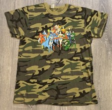 Vtg 90s DC Comics Single Stitch Justice League Camo T-Shirt Men’s Small USA Made