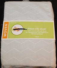 Circo Fitted Crib Sheet Gray White Zigzag Chevron Toddler Bed cotton new 1136