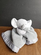 Carters Elephant Security Blanket Baby Lovey Plush Gray White Ears