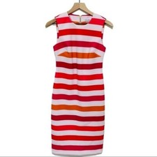 Calvin Klein Striped Multicolor Sheath Dress Size 2