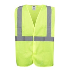   High Visibility Lime Reflective Mesh Hi-Viz Safety Vest, Large, ANSI Class 2