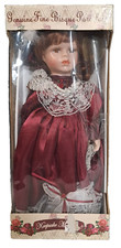 Keepsake Memories Porcelain Doll In Box Dan Dee 17" Red Hair Eyelashes READ