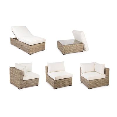 SALOTTO DA ESTERNO GIARDINO POLY RATTAN VIMINI SET DIVANO POLTRONE