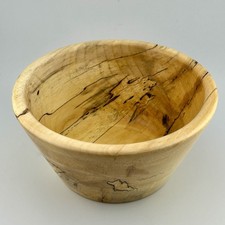 Hand Turned Spalted Maple Bowl Signed R 2000s Studio 6     3   Vintage