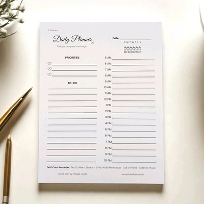 Simple Start Daily Planner Pad, 8.5x11'' 1 Month