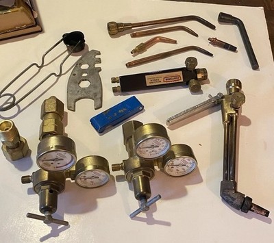 Vintage Craftsman Oxy Acetylene Welding Torch Kit Regulators Tips Parts USA VTG