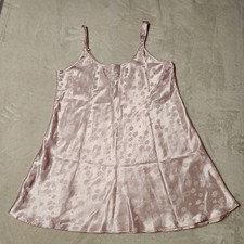 Vintage Oscar de la Renta Pink Label Floral Satin Jacquard Slip Dress Lingerie L