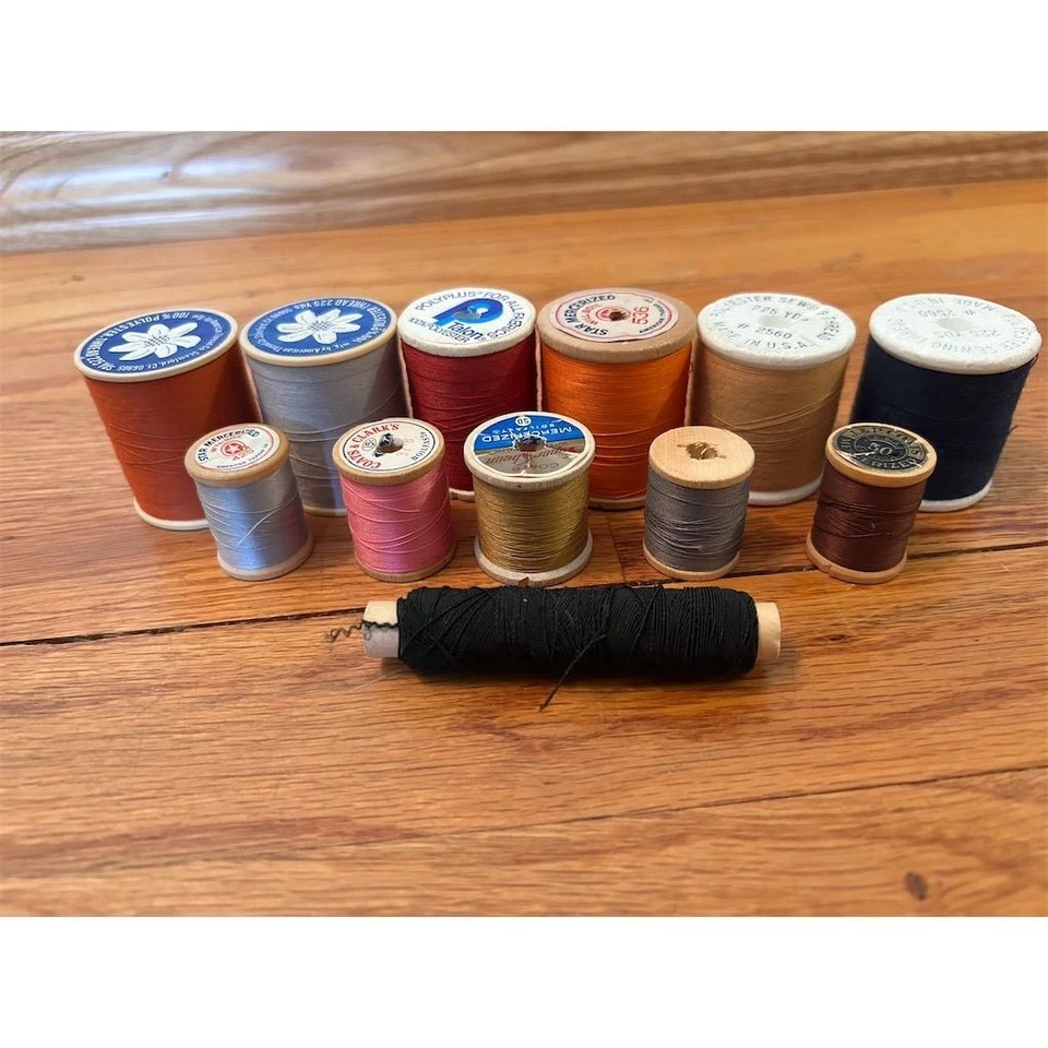 Vintage Thread Spools Lot - American Thread Co, J&P Coats & More - Image 2 of 3