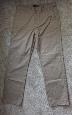 VANS Men's Khaki Cotton Chino Pants Relaxed Fit Straight Leg Flat Front Pockets