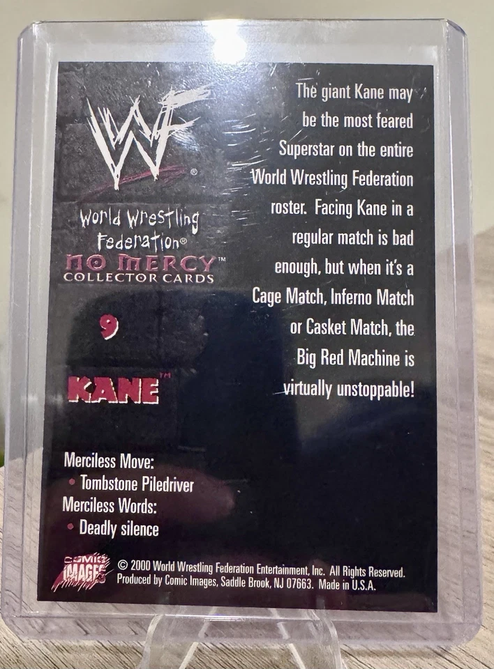 2000 WWF No Mercy Kane #9 Wrestling Card The Big Red Machine WWE HOF - Image 2 of 2