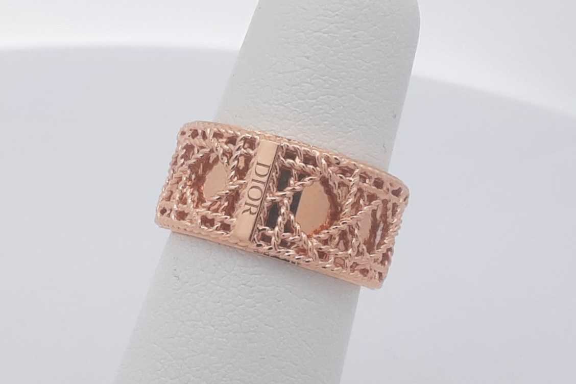 Christian Dior My Dior Cannage 18k Rose Gold Ring 5.6 Grams Size