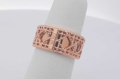 Christian Dior My Dior Cannage 18k Rose Gold Ring 5.6 Grams Size