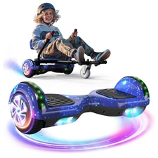 Hoverboard & Go Kart Seat Adjustable Electric Self-Balance LED Bluetooth Scooter