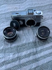 CLA d Olympus PEN-FT 35mm Half Frame Film Camera w/ 25mm f4 38mm f1.8 Hot Shoe