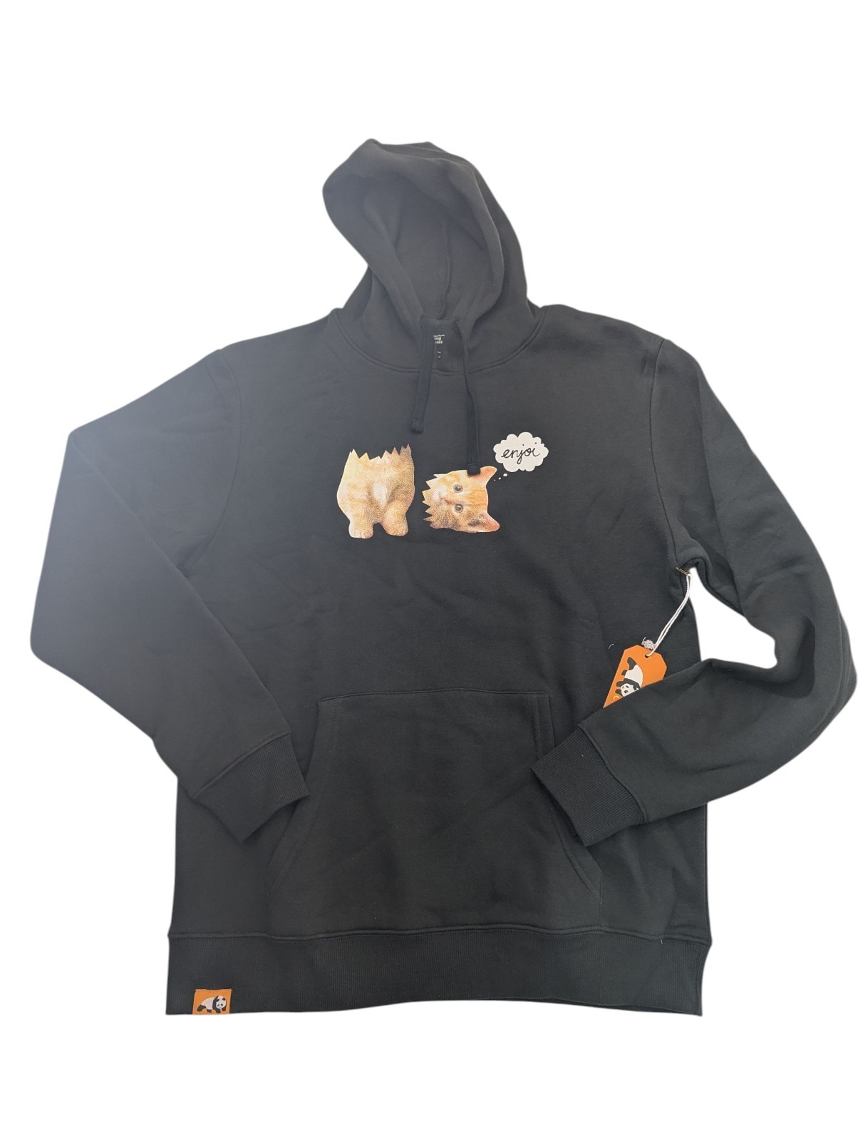 Men's Large Decapitated Kitty Pullover Hoodie Sweatshirt Bla
