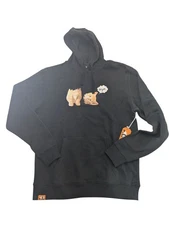 Enjoi Skateboard Men's Large Decapitated Kitty Pullover Hoodie Sweatshirt Black
