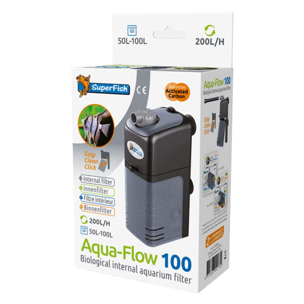 SuperFish Aqua-Flow 100 Aquarium Fish Tank Filter 200 LPH