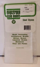 NOS Clear Styrene Sheet .010” Thick 6x12” (2) Evergreen Scale Model #9006