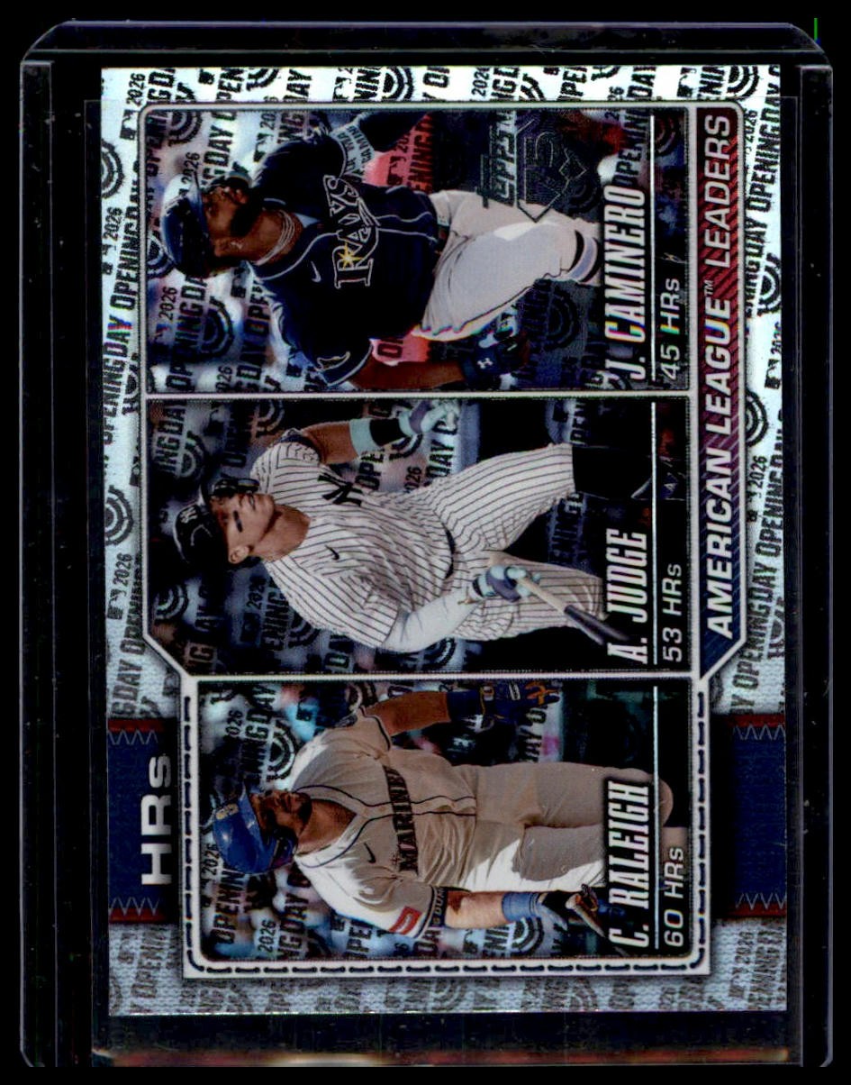 2026 Topps #38 League Leaders HRs Aaron Judge  Caminero Opening Day Foil