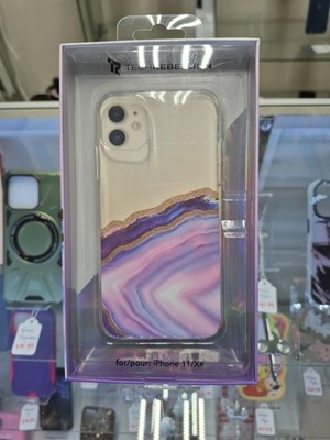 Case For Apple IPhone 11 / XR Stone Phone Protector Cover Punk Purple Clear