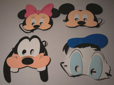 Disney Store 2006 4-Pc Mickey  Friends Foam Mask Set Mickey Minnie Goofy Donald