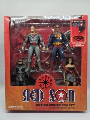 DC DIRECT ELSEWORLDS RED SON ACTION FIGURE BOX SET NEW