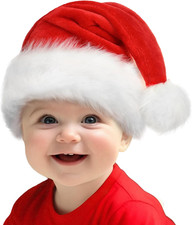 Santa Hat for Baby Christmas Hat Xmas Holiday Oversized Velvet Hat for...