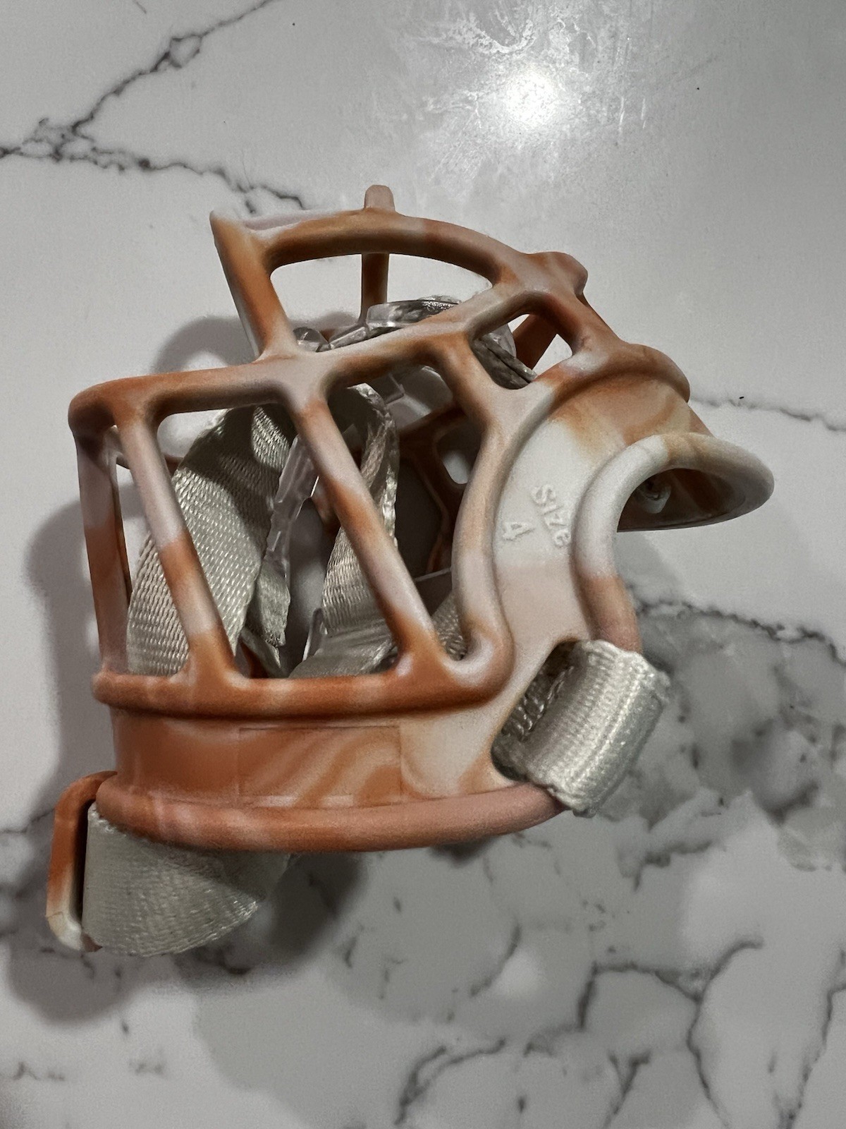 Royal Claws TPR Basket Muzzle -11 Peach/white Color Size 4 Adjustable Brand New