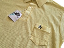 NWT Vintage Penguin Grand Slam Munsingwear Yellow Mesh Polo Shirt Mens XL Active