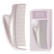 SALONIA Glossy Care Metal Kassa Comb Anti-Static Scalp Face Massage Pink Japan