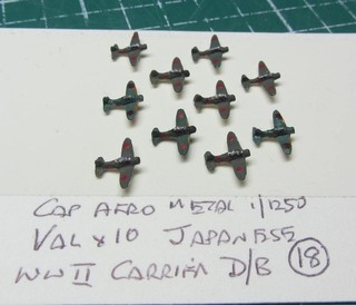 Val x 10 Japanese WWII Carrier Aircraft by Cap Aero Scale 1/1250 Ship Model