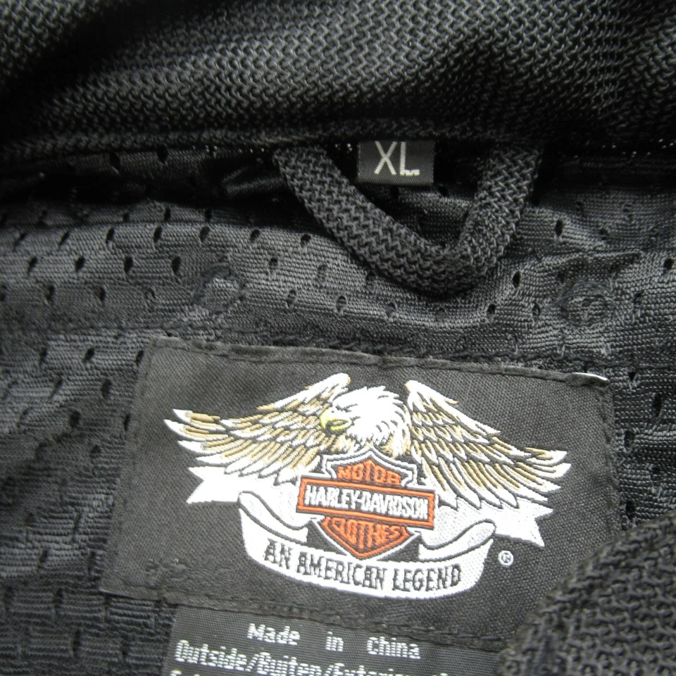 Chaqueta de motocicleta Harley Davidson para mujer XL negra naranja malla pesada con alas Foto 4 de 4