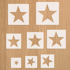 8PCS Large Star Stencils, 8 Different Size Star Stencils for Painting on Wood 5