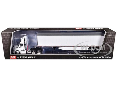 FREIGHTLINER 5TH GEN CASCADIA DAY CAB W/TRAILER WHITE 1/64 BY