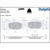 Delphi Bremsbelagsatz, Scheibenbremse LP2101 FüR CitroËN DS Peugeot