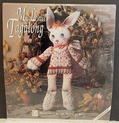 1992 NIP My Little Tagalong Rachel Rabbit Stamped Cross Stitch Kit 10'' x 12''