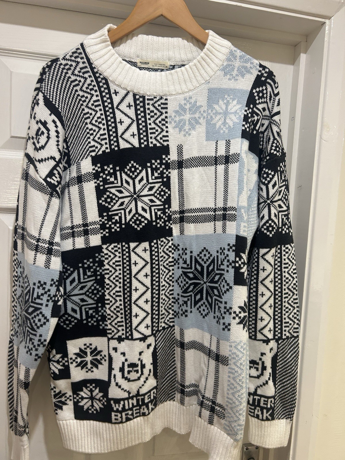 Pull&Bear Winter Break Patchwork Snowflake Knit J… - image 1