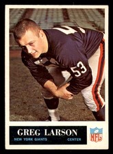 1965 Philadelphia Greg Larson Rookie RC VG #118 Football Card. rookie card picture