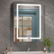 LED 600 x 800 mm Bathroom Mirror Cabinet with Demister Pad and Touch Sensor