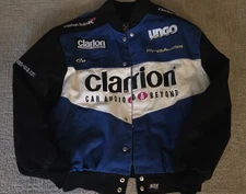 Vintage JH Design Clarion Nascar Racing Jacket Size Large Very Nice