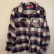 BTC Western Shirt Men 3XL Black/Tan Plaid Flannel Pearl-Snap Long-Sleeve Pockets