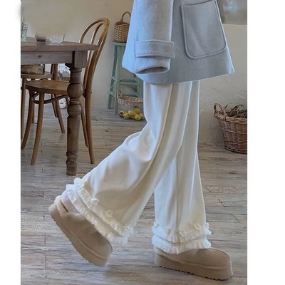 Japanese Cute Girls Wide Leg Pants Kawaii Loose Students Lolita Trousers Casual