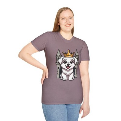 Cute Fluffy Royal Puppy Crown Castle Cartoon Unisex Softstyle T-Shirt