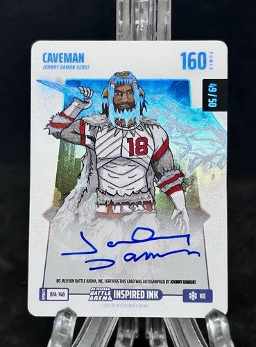 Bo Jackson Battle Arena "Caveman" Johnny Damon Auto 49/50 ICE BFA-140