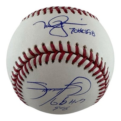 Mark McGwire Sammy Sosa Signed Official Major League MLB Baseball Beckett  BAS