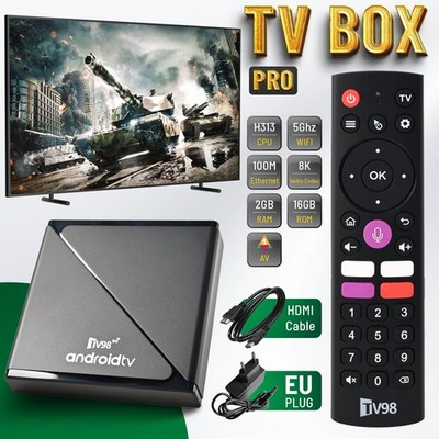Android 14 Smart TV Box 2.4G + 5G WIFI 8K HD 2GB + 16GB Media Player Quad Core